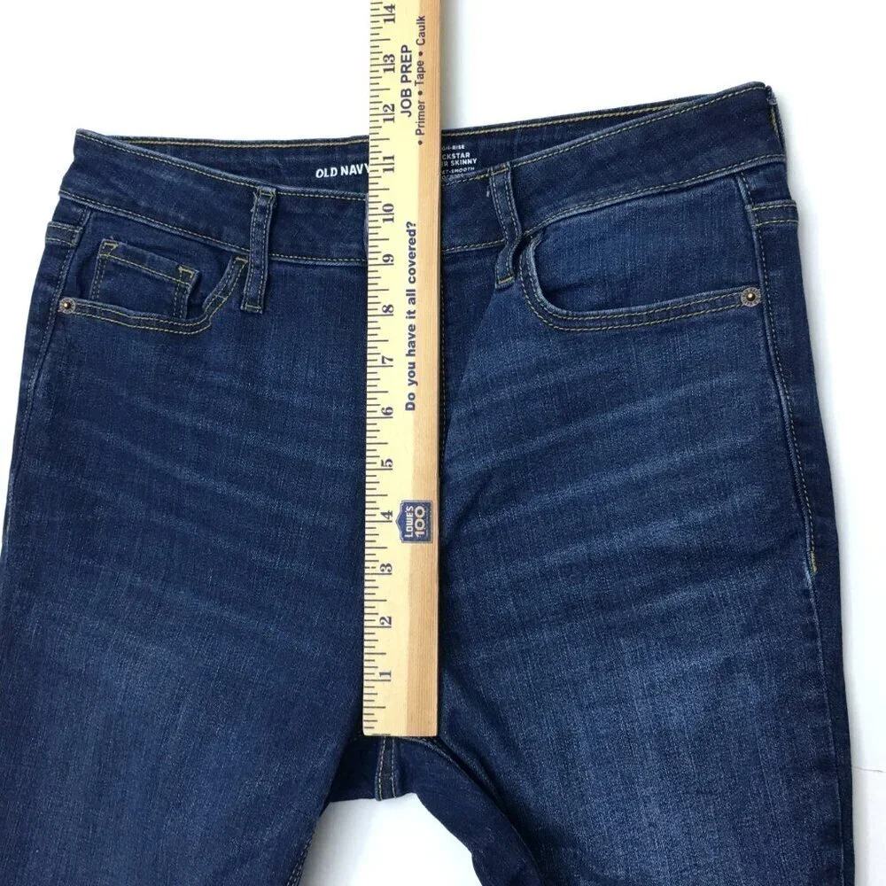 Old Navy Women's Jeans Rockstar Super Skinny Jeans High Rise size 8L length 29
